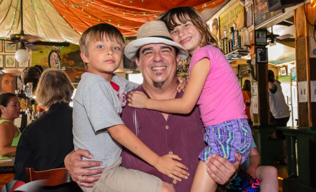 Larry and his twins at the Green Parrot -- back in 2011