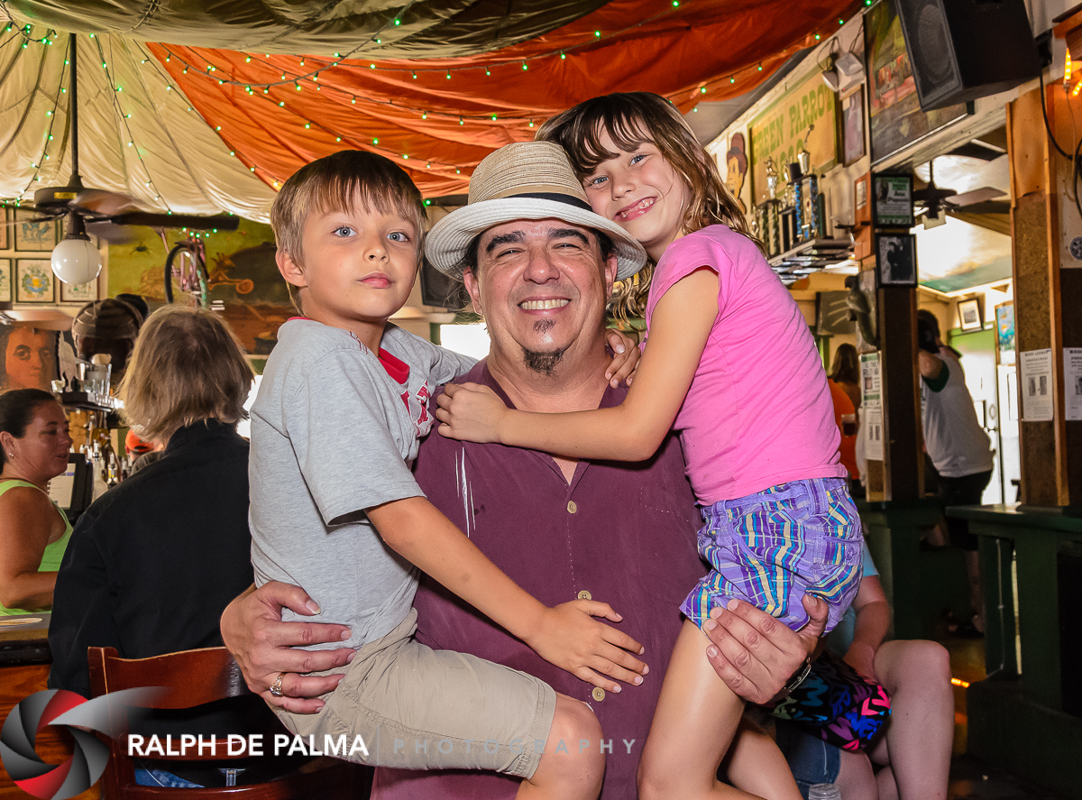 Larry and his twins at the Green Parrot -- back in 2011
